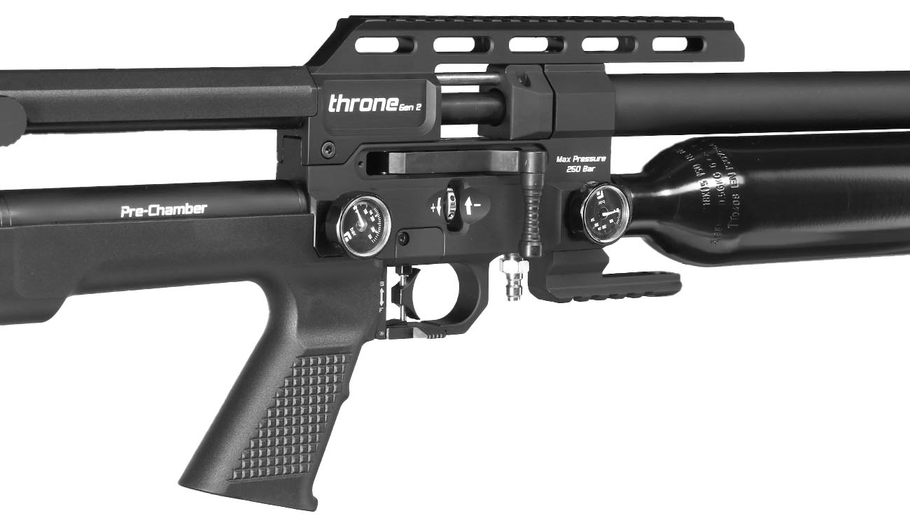 Reximex Throne Gen2 Pressluftgewehr 4,5mm Diabolo 14-Schuss Magazin schwarz inkl. Waffenkoffer Bild 1