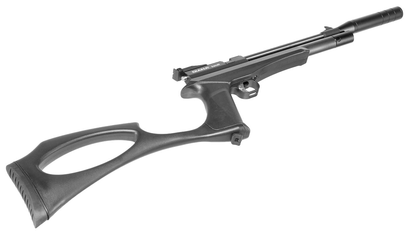 Diana Bandit Pressluftpistole PCP Kal. 4,5 mm Diabolo schwarz inkl. Schalldmpfer, Schaft und 9-Schuss Magazin Bild 10