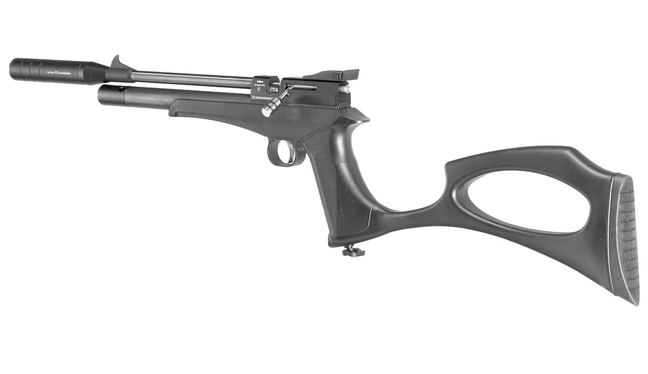 Diana Bandit Pressluftpistole PCP Kal. 4,5 mm Diabolo schwarz inkl. Schalldmpfer, Schaft und 9-Schuss Magazin Bild 2
