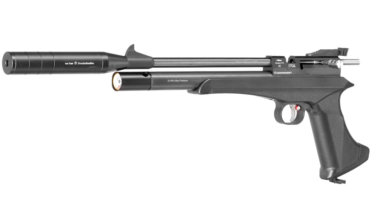 Diana Bandit Pressluftpistole PCP Kal. 4,5 mm Diabolo schwarz inkl. Schalldmpfer, Schaft und 9-Schuss Magazin Bild 5