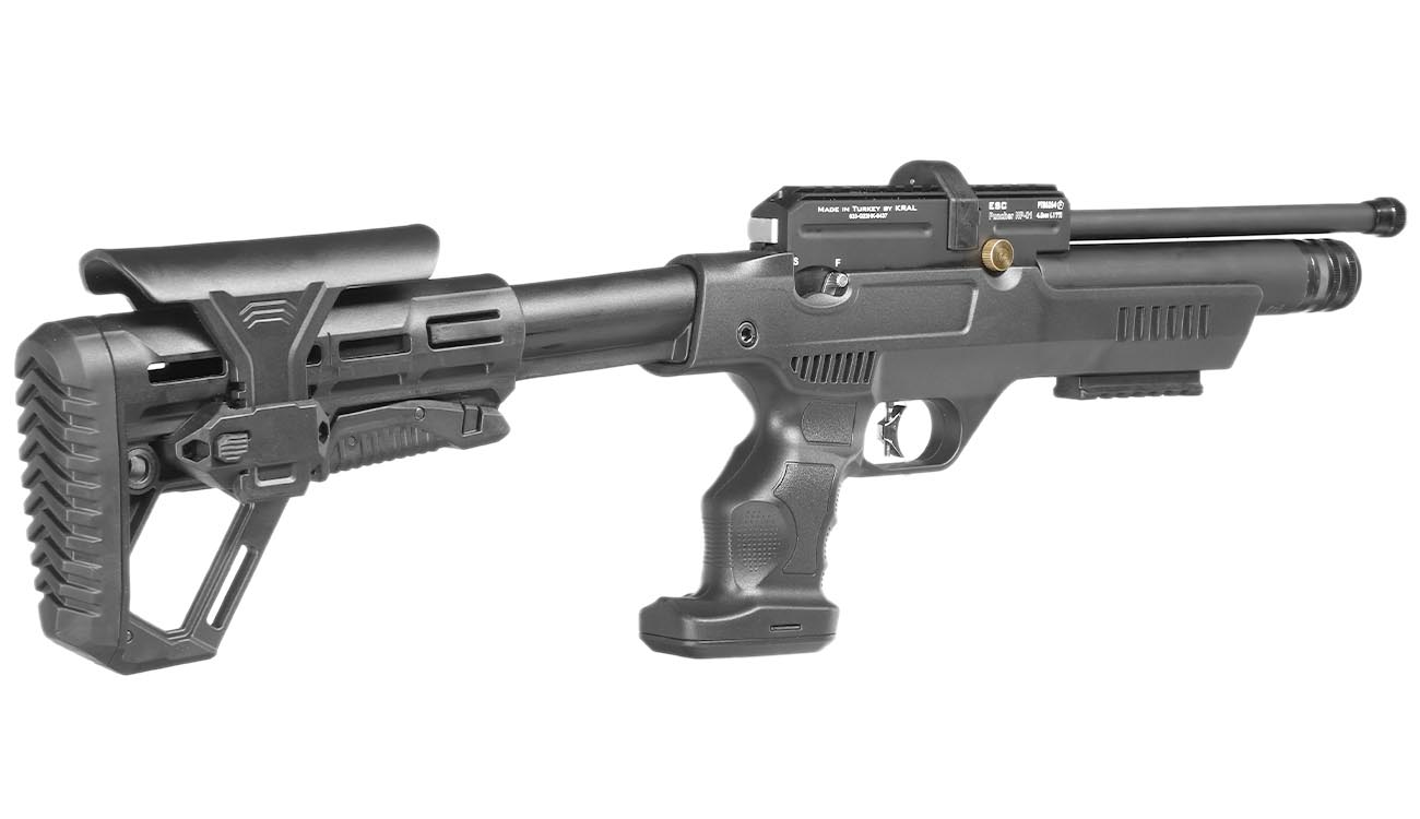 Kral Arms Puncher NP-01 Pressluftpistole Kal. 4,5 mm Diabolo schwarz inkl. Transportkoffer, 2 x Magazine, One-Shot-Tray und Quic Bild 5