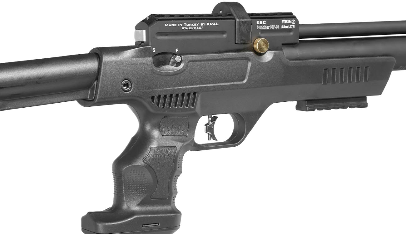 Kral Arms Puncher NP-01 Pressluftpistole Kal. 4,5 mm Diabolo schwarz inkl. Transportkoffer, 2 x Magazine, One-Shot-Tray und Quic Bild 6