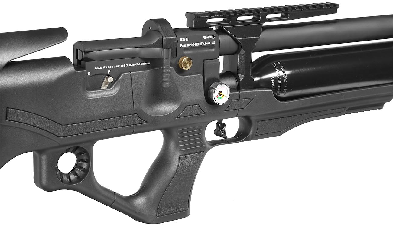 Kral Arms Puncher Knight S Pressluftgewehr Kal. 4,5 mm Diabolo schwarz inkl. Zubehr und Transportkoffer Bild 6