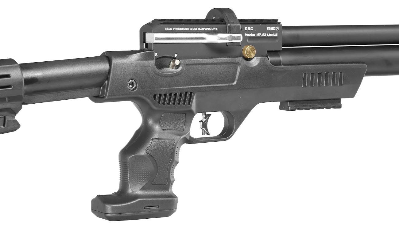 Kral Arms Puncher NP-03 Pressluftgewehr Kal. 5,5 mm Diabolo schwarz inkl. 2 x Magazine, One-Shot-Tray und Quickfill-Adapter Bild 6