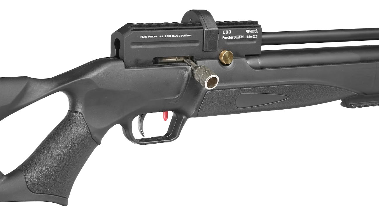 Kral Arms Puncher Nish S Pressluftgewehr Kal. 5,5 mm Diabolo schwarz inkl. 2 x Magazine, One-Shot-Tray und Quickfill-Adapter Bild 6