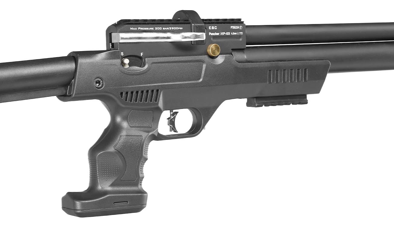 Kral Arms Puncher NP-03 Pressluftgewehr Kal. 4,5 mm Diabolo schwarz inkl. 2 x Magazine, One-Shot-Tray und Quickfill-Adapter Bild 6