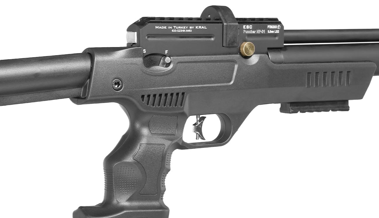 Kral Arms Puncher NP-01 Pressluftpistole Kal. 5,5 mm Diabolo schwarz inkl. Transportkoffer, 2 x Magazine, One-Shot-Tray und Quic Bild 6