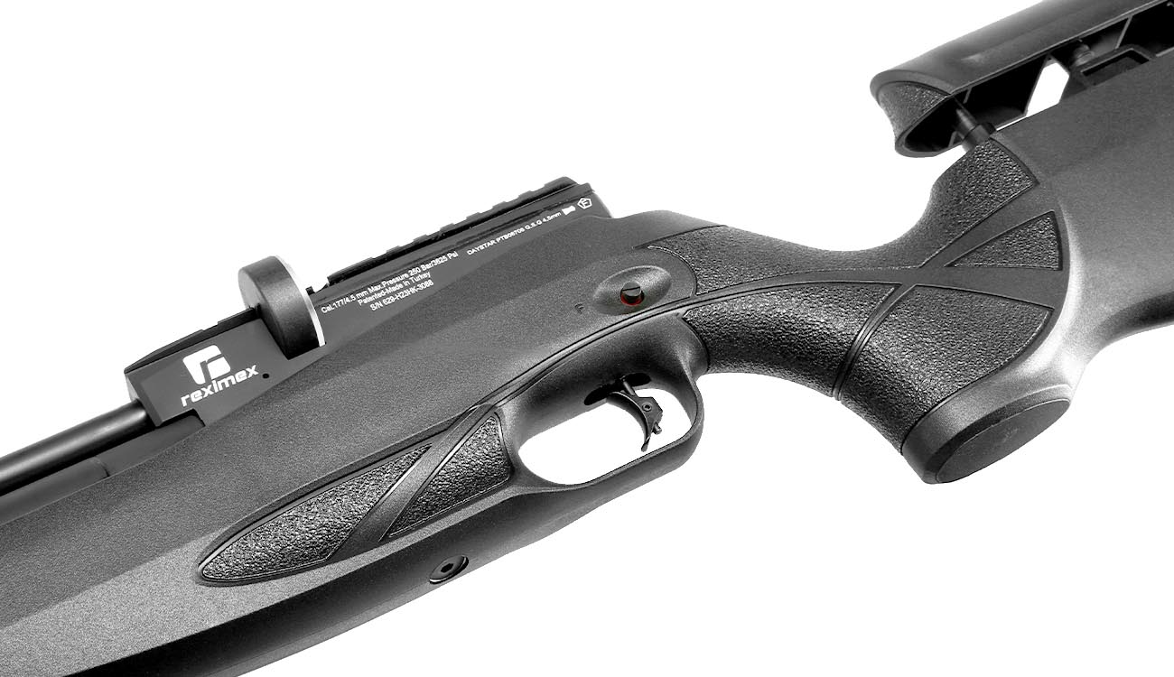 Reximex Daystar Pressluftgewehr 4,5mm Diabolo schwarz inkl. 2 x 14-Schuss Magazin, One-Shot-Tray und Quick Fill Adapter Bild 11