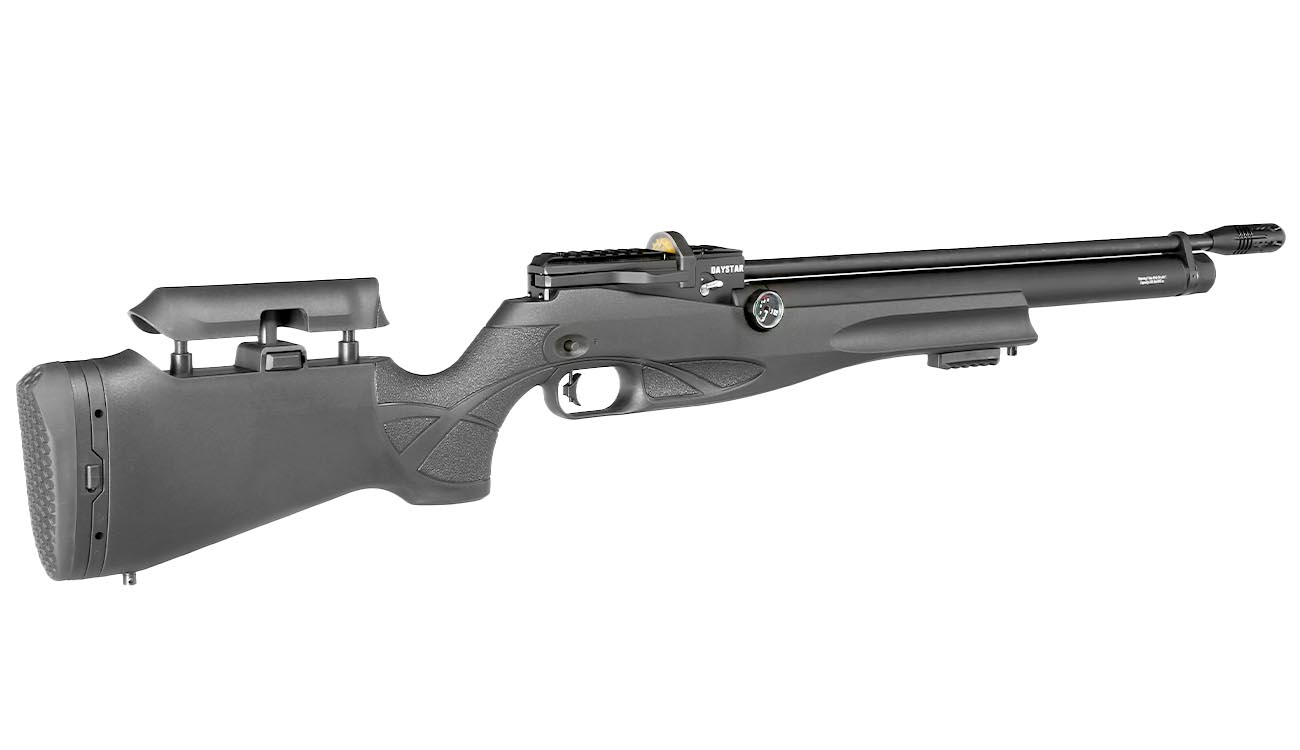 Reximex Daystar Pressluftgewehr 4,5mm Diabolo schwarz inkl. 2 x 14-Schuss Magazin, One-Shot-Tray und Quick Fill Adapter Bild 5