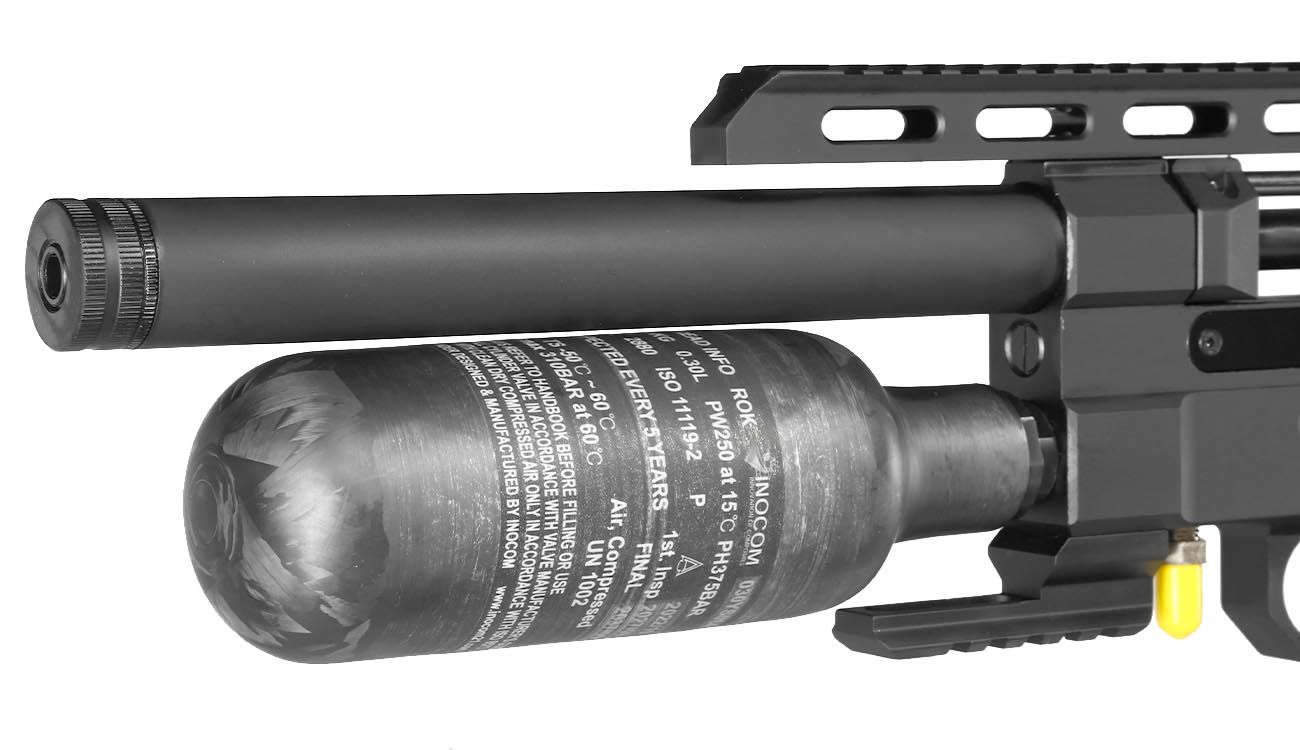 Reximex Throne Gen2 Compact Pressluftgewehr 4,5mm Diabolo schwarz inkl. 2 x 14-Schuss Magazin, One-Shot-Tray und Waffenkoffer Bild 10