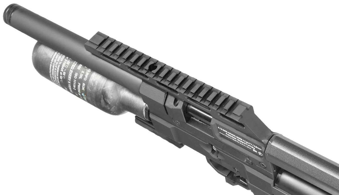 Reximex Throne Gen2 Compact Pressluftgewehr 4,5mm Diabolo schwarz inkl. 2 x 14-Schuss Magazin, One-Shot-Tray und Waffenkoffer Bild 3