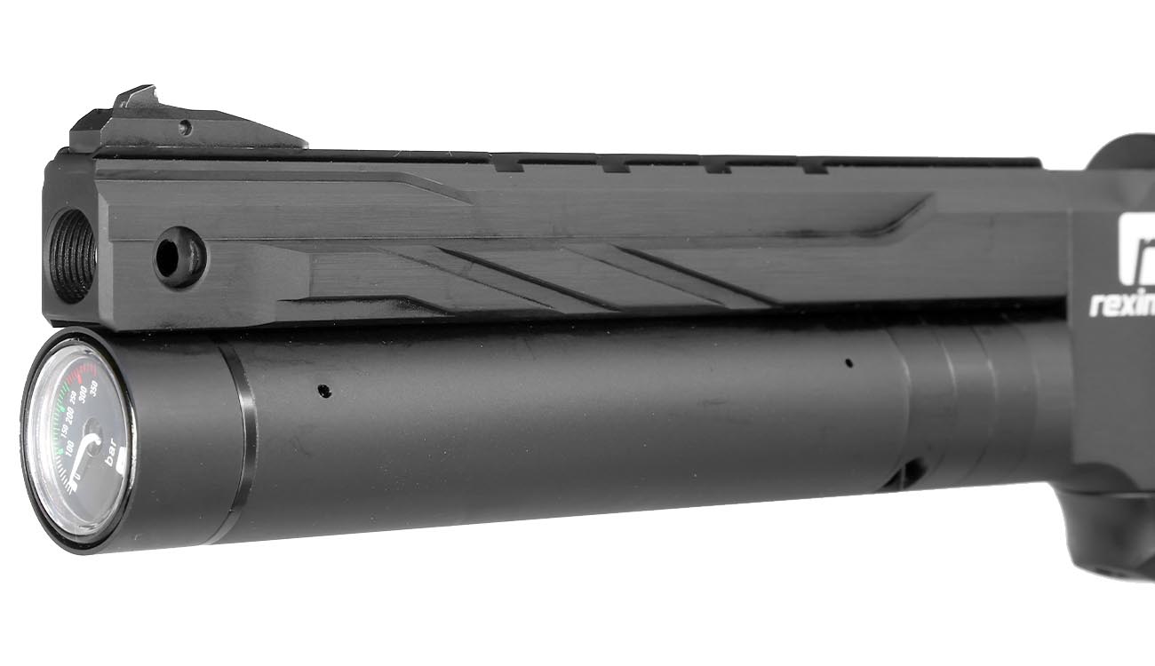 Reximex RP Pressluftpistole Kal. 4,5 mm Diabolo schwarz inkl. Pistolentasche, 2 x Magazine, One-Shot-Tray und Quickfill-Adapter Bild 6