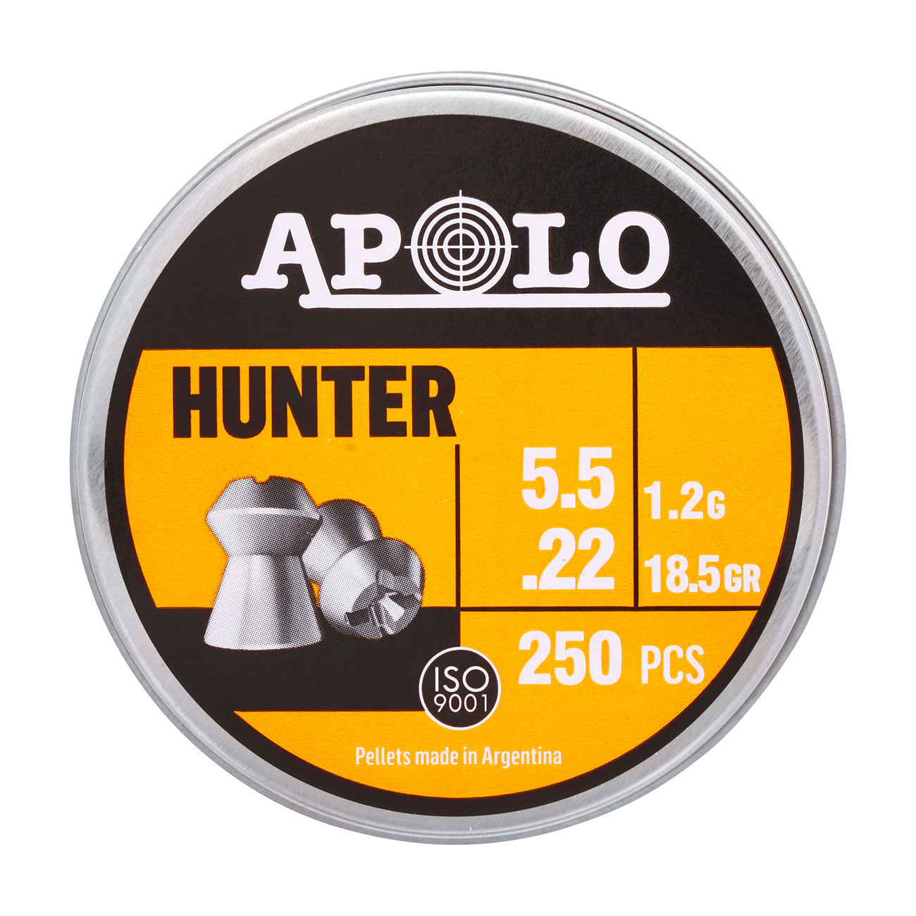 Apolo Hohlspitz Diabolo Hunter Kal. 5,5 mm 1,2g 250er Dose Bild 3