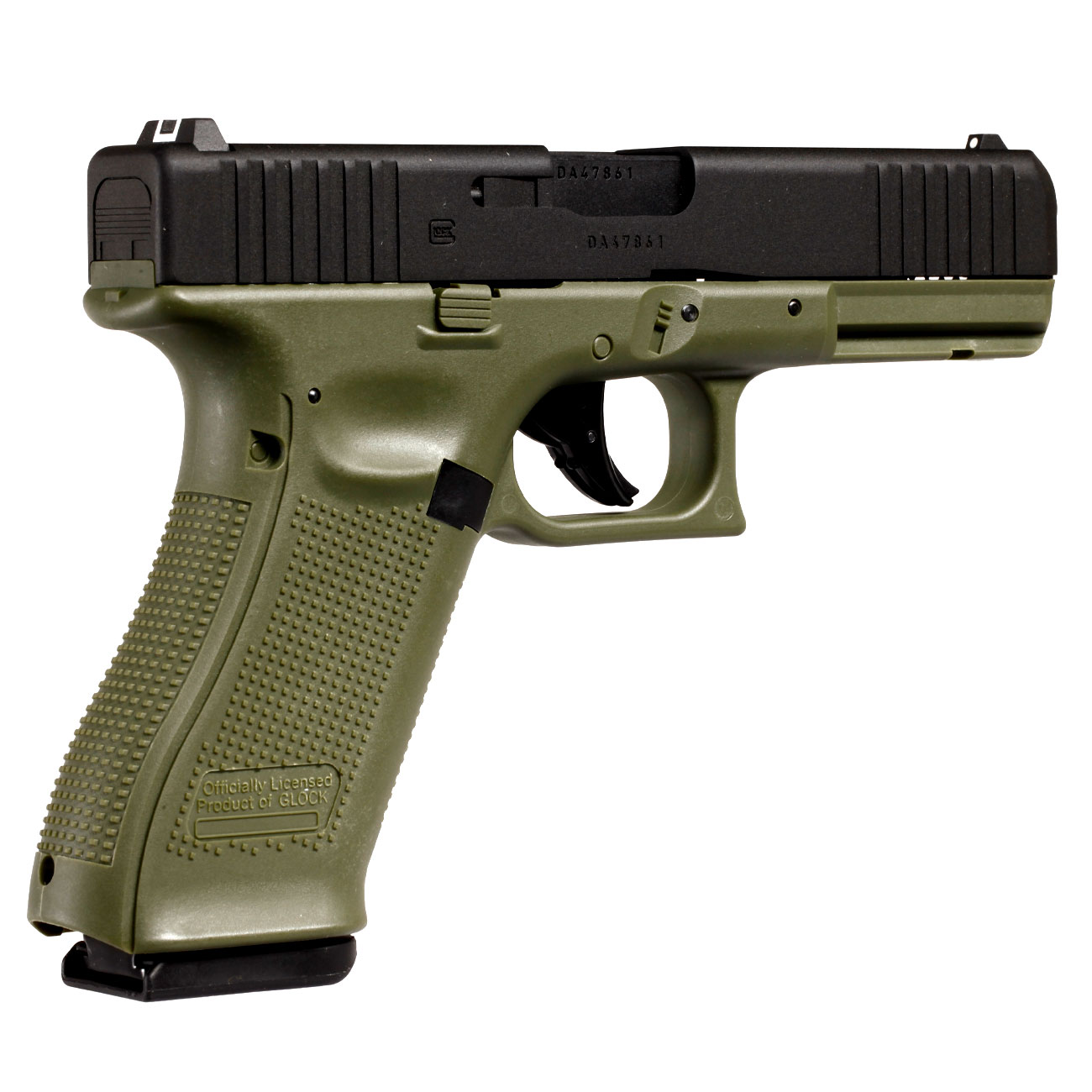 Glock 17 Gen5 Luftpistole CO2-Blowback Kal. 4,5 mm Stahl-BB Metallschlitten Battlefield Green Bild 8
