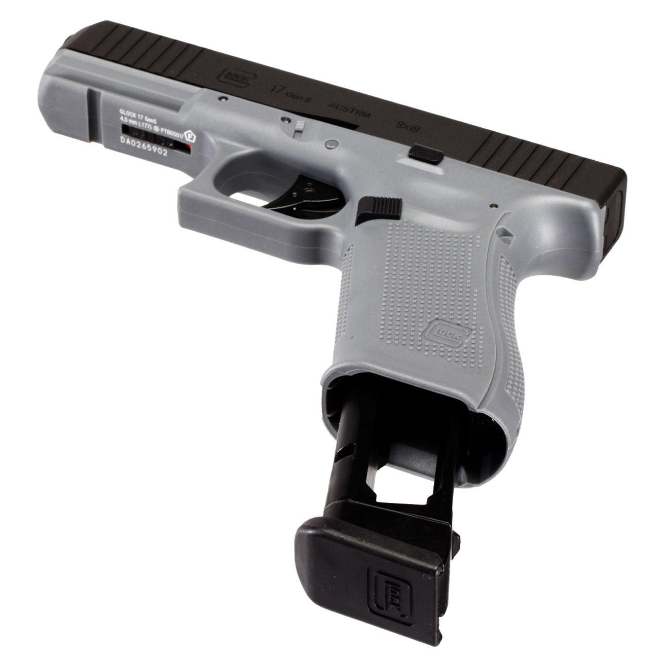 Glock 17 Gen5 Luftpistole CO2-Blowback Kal. 4,5 mm Stahl-BB Metallschlitten Tungsten Grey Bild 4
