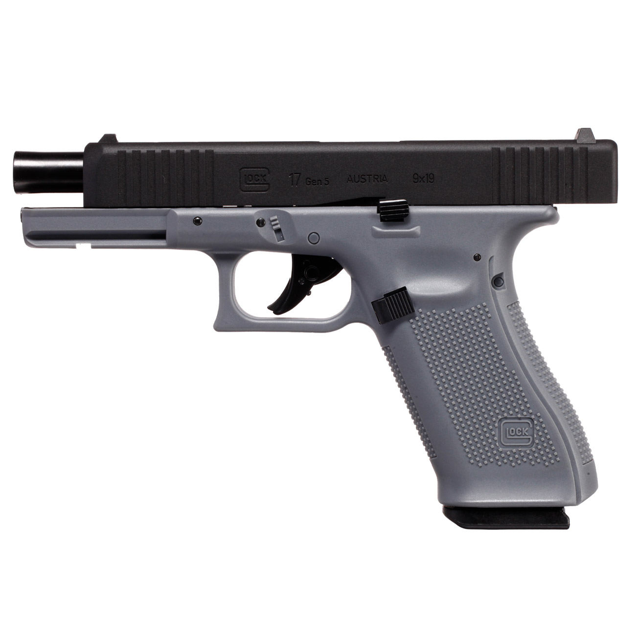 Glock 17 Gen5 CO2 Luftpistole Kal. 4,5 mm BB Blowback Metallschlitten Tungsten Grey Bild 6