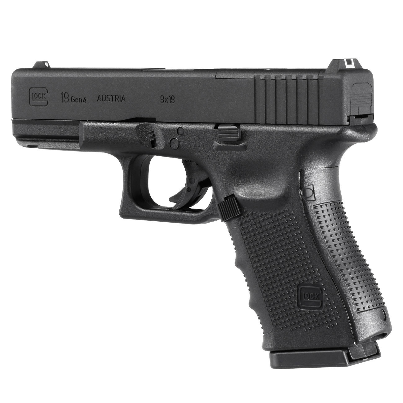 Glock 19 Gen4 MOS CO2-Luftpistole Kal. 4,5mm Stahl-BB Metallschlitten schwarz Bild 2