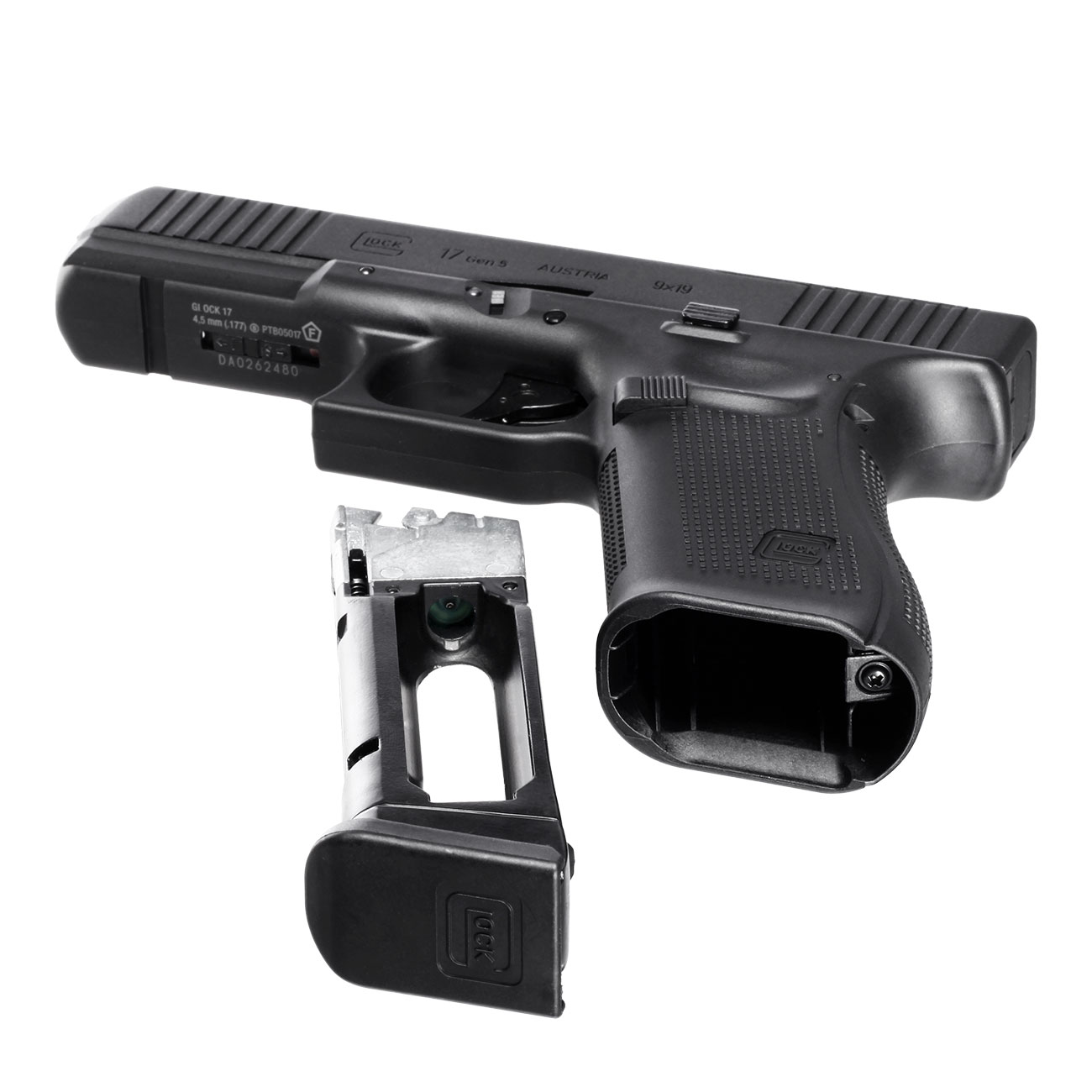 Glock 17 Gen5 MOS CO2-Luftpistole Blowback Kal. 4,5mm Stahl-BB Metallschlitten schwarz Bild 5
