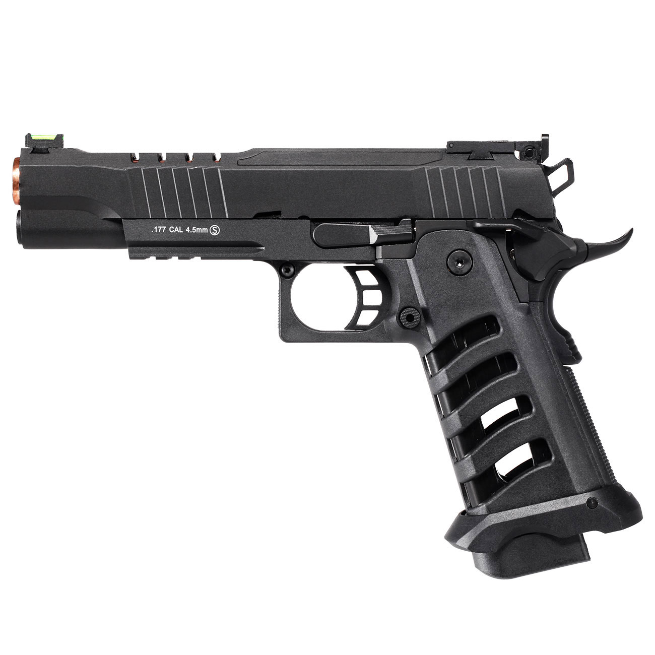 KLI Hi-Capa 5.1 Helios MK3 CO2-Luftpistole Kal. 4,5 mm Stahl-BB Vollmetall Blowback schwarz