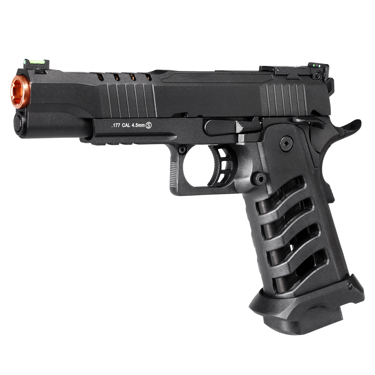 KLI Hi-Capa 5.1 Helios MK3 CO2 Luftpistole Kal. 4,5 mm BB Vollmetall Blowback schwarz Bild 1