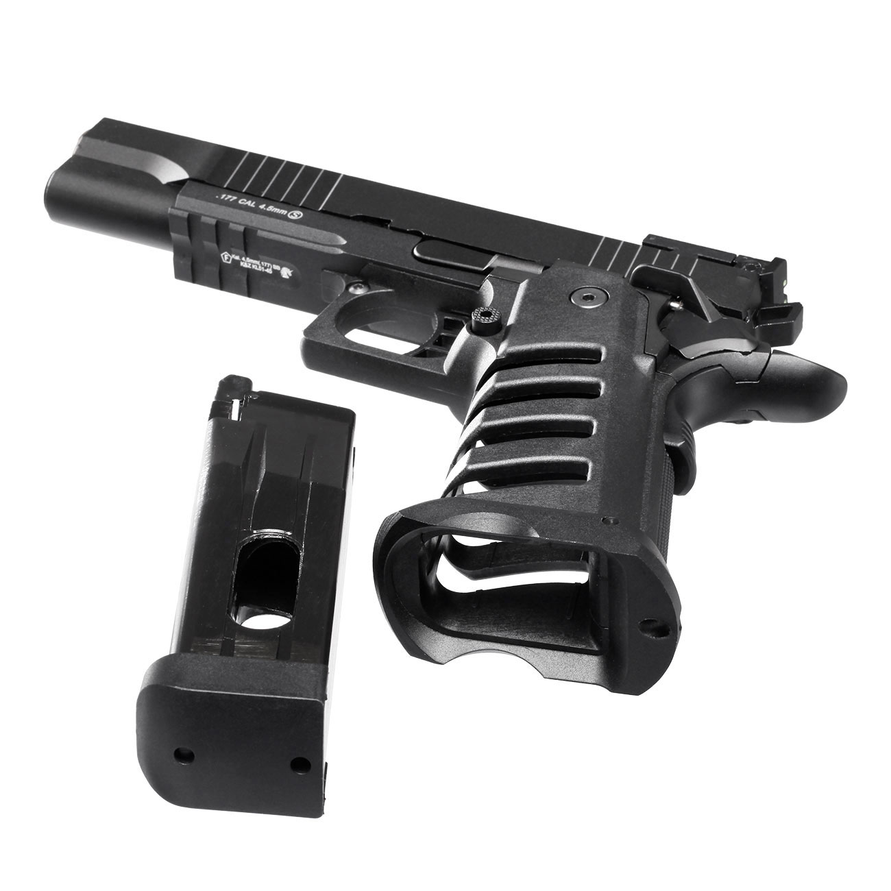 KLI Hi-Capa 5.1 Helios MK3 CO2 Luftpistole Kal. 4,5 mm BB Vollmetall Blowback schwarz Bild 4