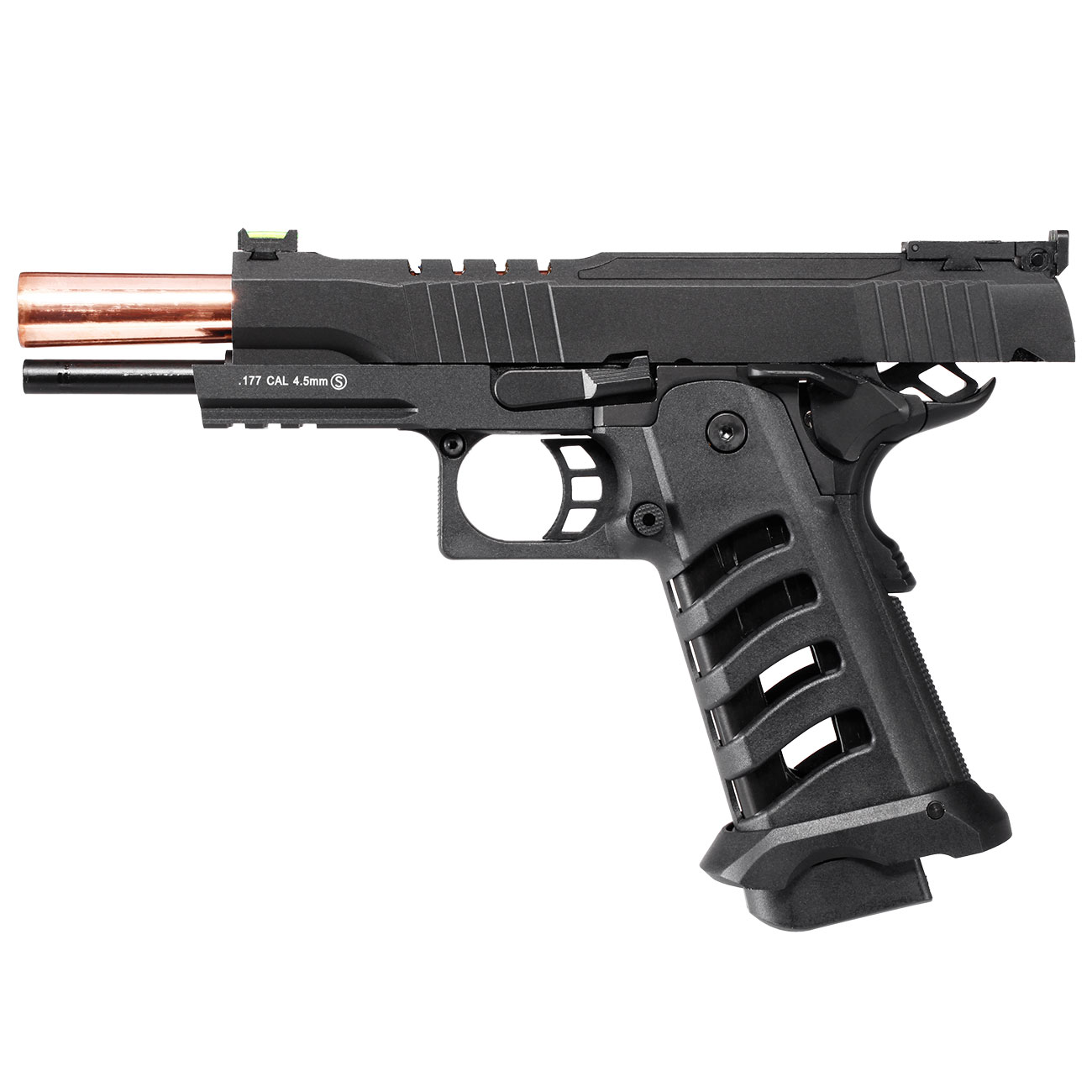KLI Hi-Capa 5.1 Helios MK3 CO2 Luftpistole Kal. 4,5 mm BB Vollmetall Blowback schwarz Bild 6