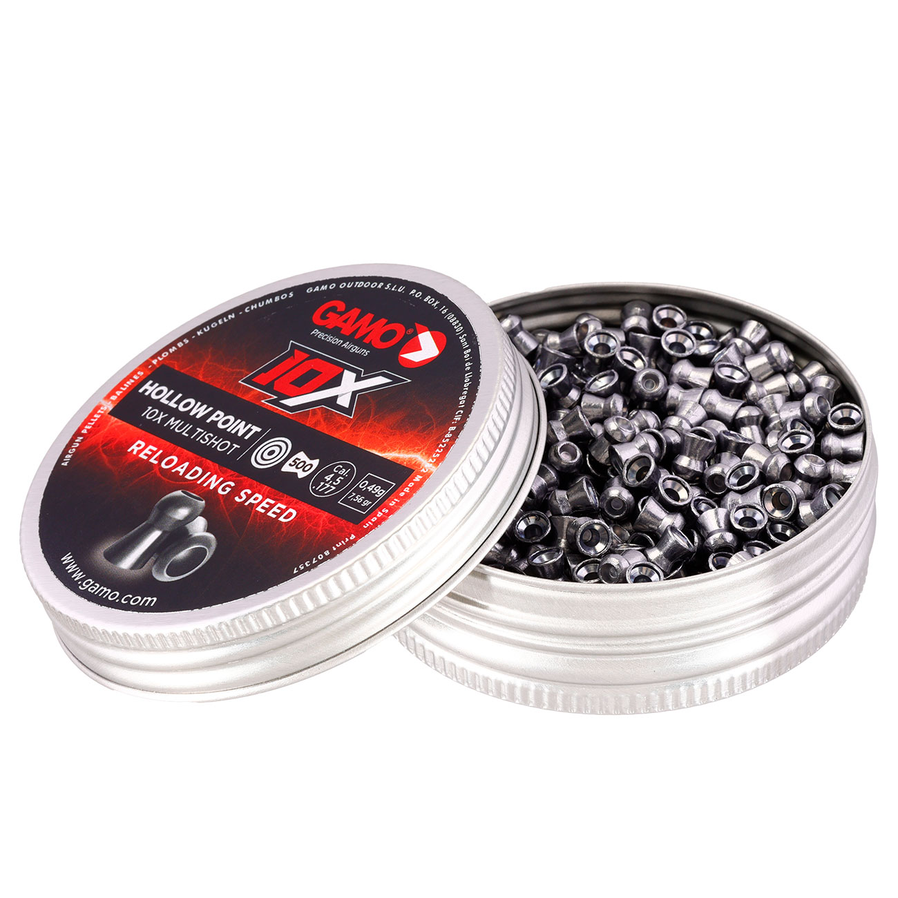Gamo Hollow Point Diabolos 10X Multishot Kal. 4,5mm 0,49 Gramm 500er Dose Bild 2