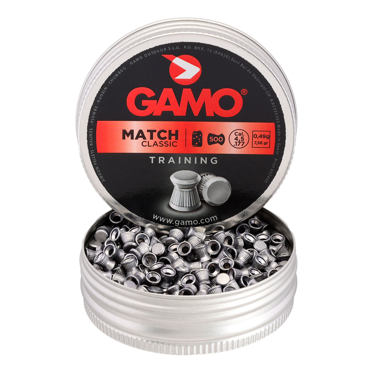 Gamo Flachkopf Diabolos Match Classic Kal. 4,5mm 0,49 Gramm 500er Dose