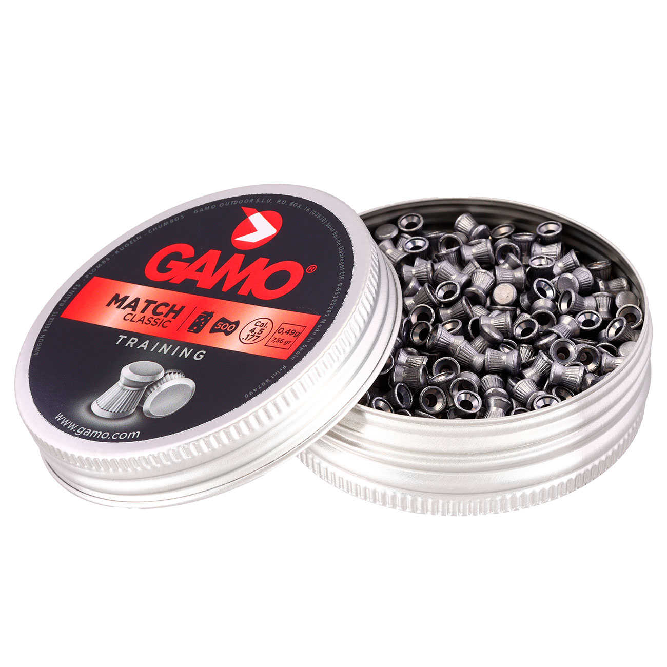Gamo Flachkopf Diabolos Match Classic Kal. 4,5mm 0,49 Gramm 500er Dose Bild 2