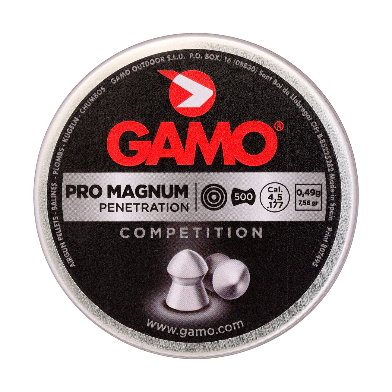 Gamo Rundkopf Diabolos Pro Magnum Competition Kal. 4,5mm 0,49 Gramm 500er Dose Bild 3