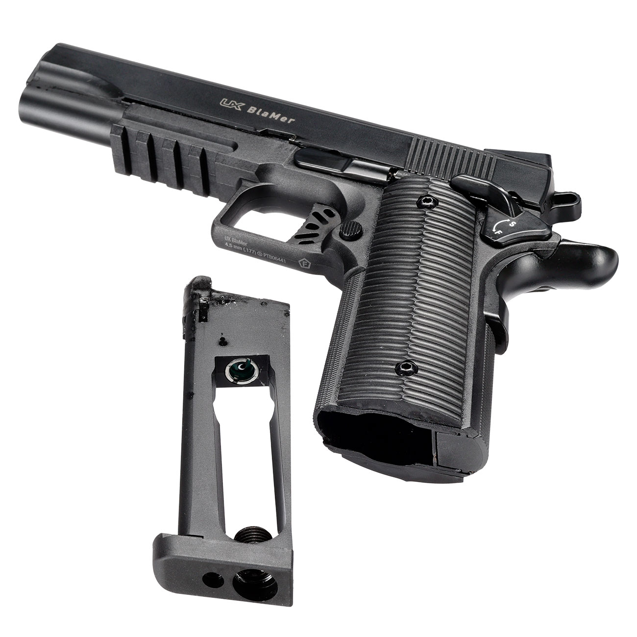 UX BlaMer CO2 Luftpistole Kal. 4,5 mm BB Blowback schwarz Bild 5