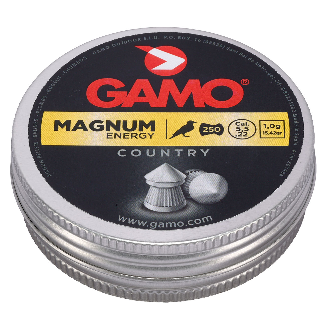 Gamo Spitzkopf Diabolos Magnum Energy Kal. 5,5mm 1,0g 250er Dose Bild 1