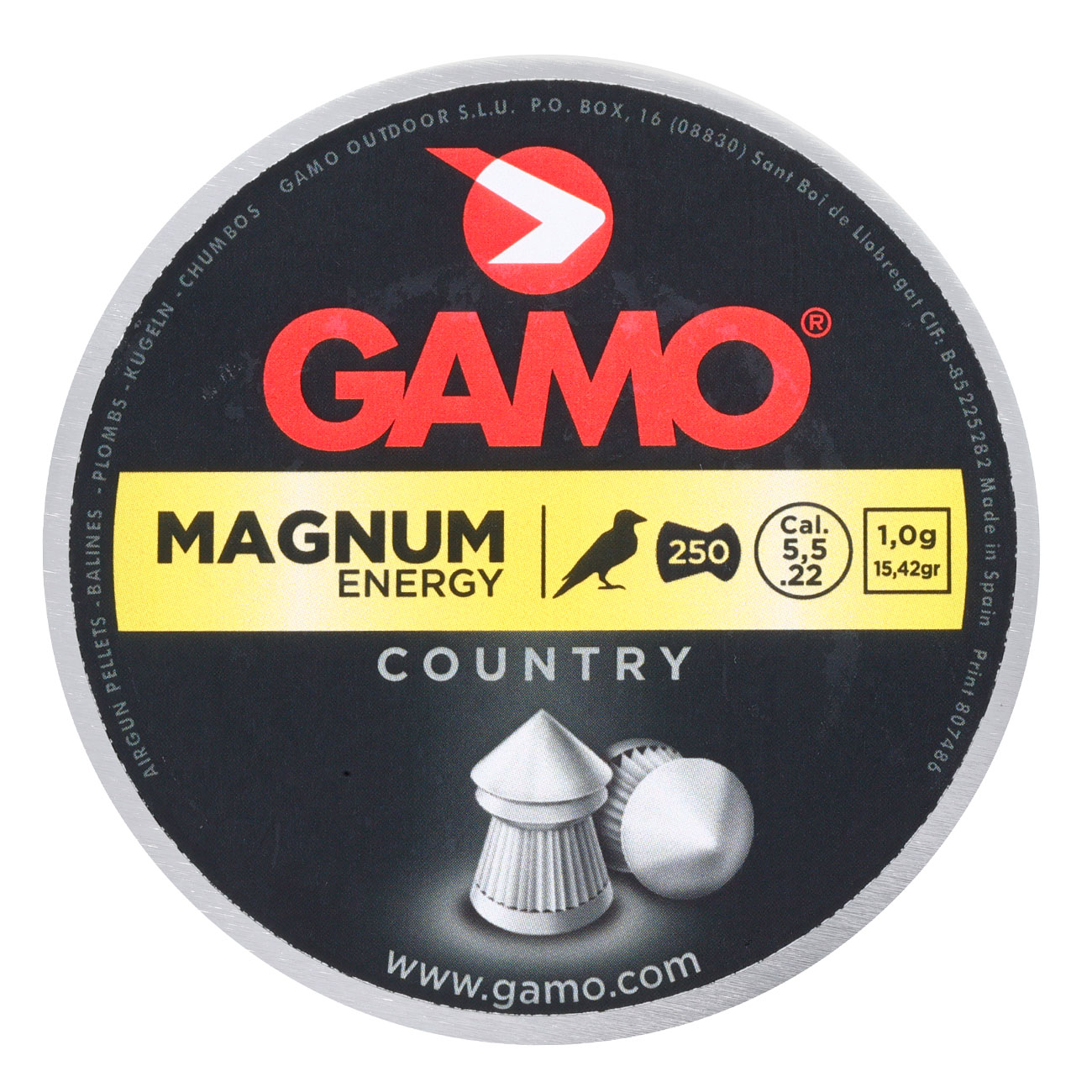 Gamo Spitzkopf Diabolos Magnum Energy Kal. 5,5mm 1,0g 250er Dose Bild 3