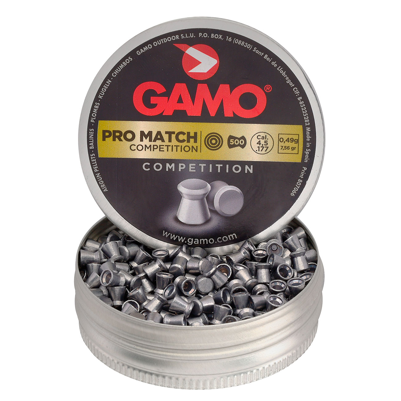 Gamo Flachkopf Diabolos Pro Match Competition Kal. 4,5mm 0,49g 500er Dose