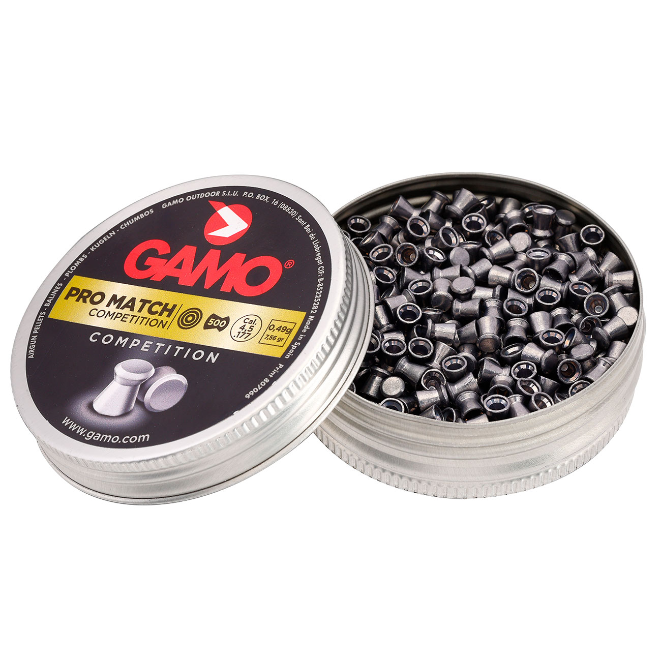 Gamo Flachkopf Diabolos Pro Match Competition Kal. 4,5mm 0,49g 500er Dose Bild 2