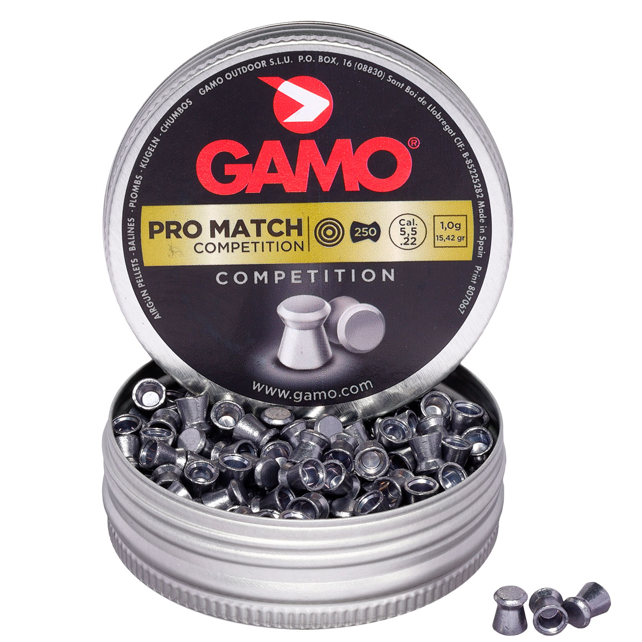 Gamo Flachkopf Diabolos Pro Match Competition Kal. 5,5mm 1,0g 250er Dose