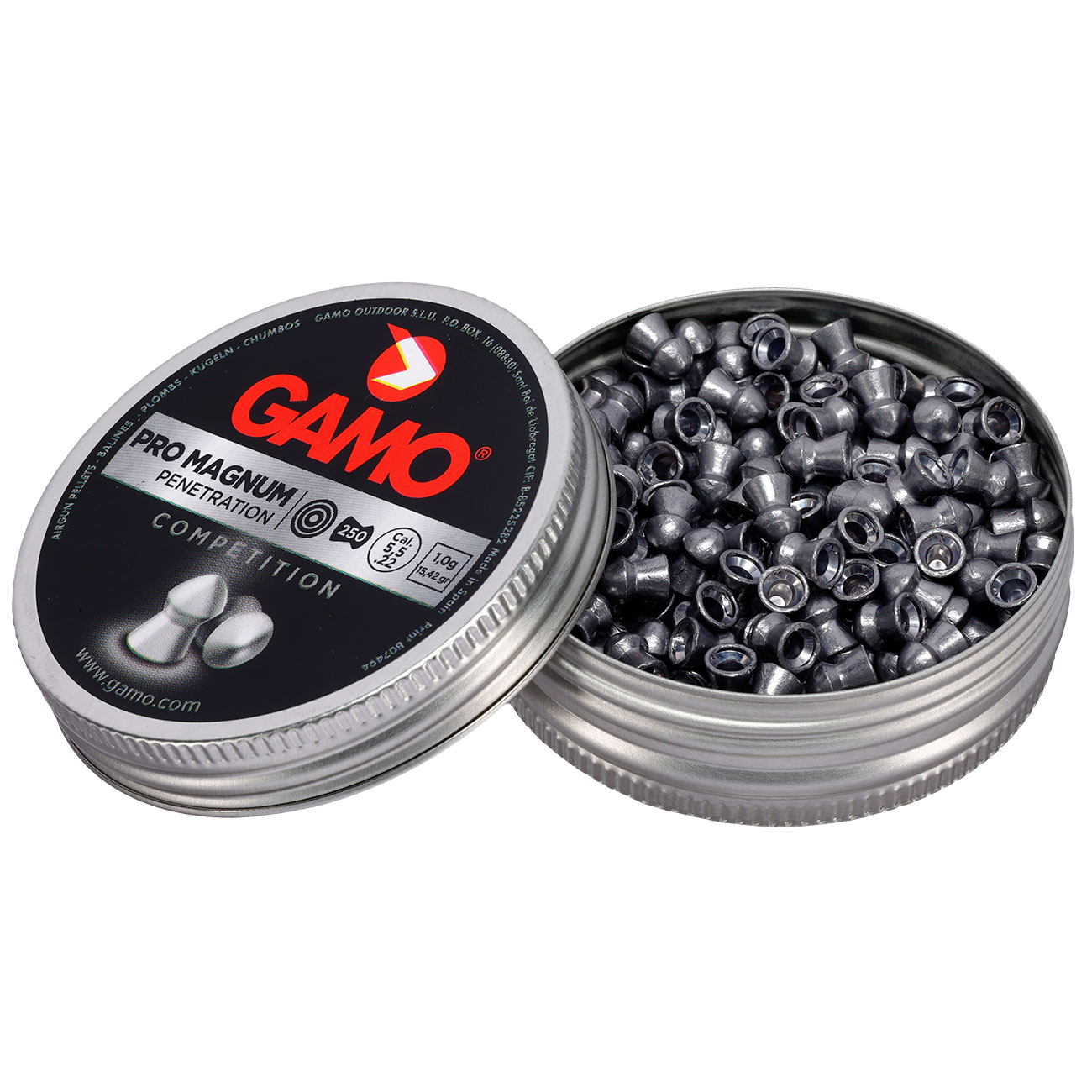 Gamo Pro Magnum Competion Rundkopf Diabolos Kal. 5,5mm 1,0g 250er Dose Bild 2