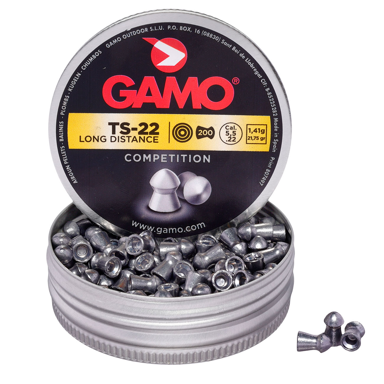Gamo Rundkopf Diabolos TS-22 Long Distance Kal. 5,5mm 1,41g 200er Dose