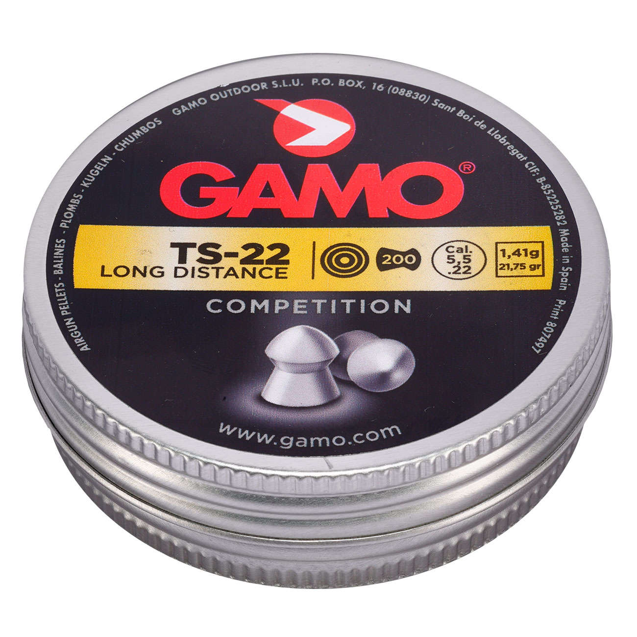 Gamo Rundkopf Diabolos TS-22 Long Distance Kal. 5,5mm 1,41g 200er Dose Bild 1
