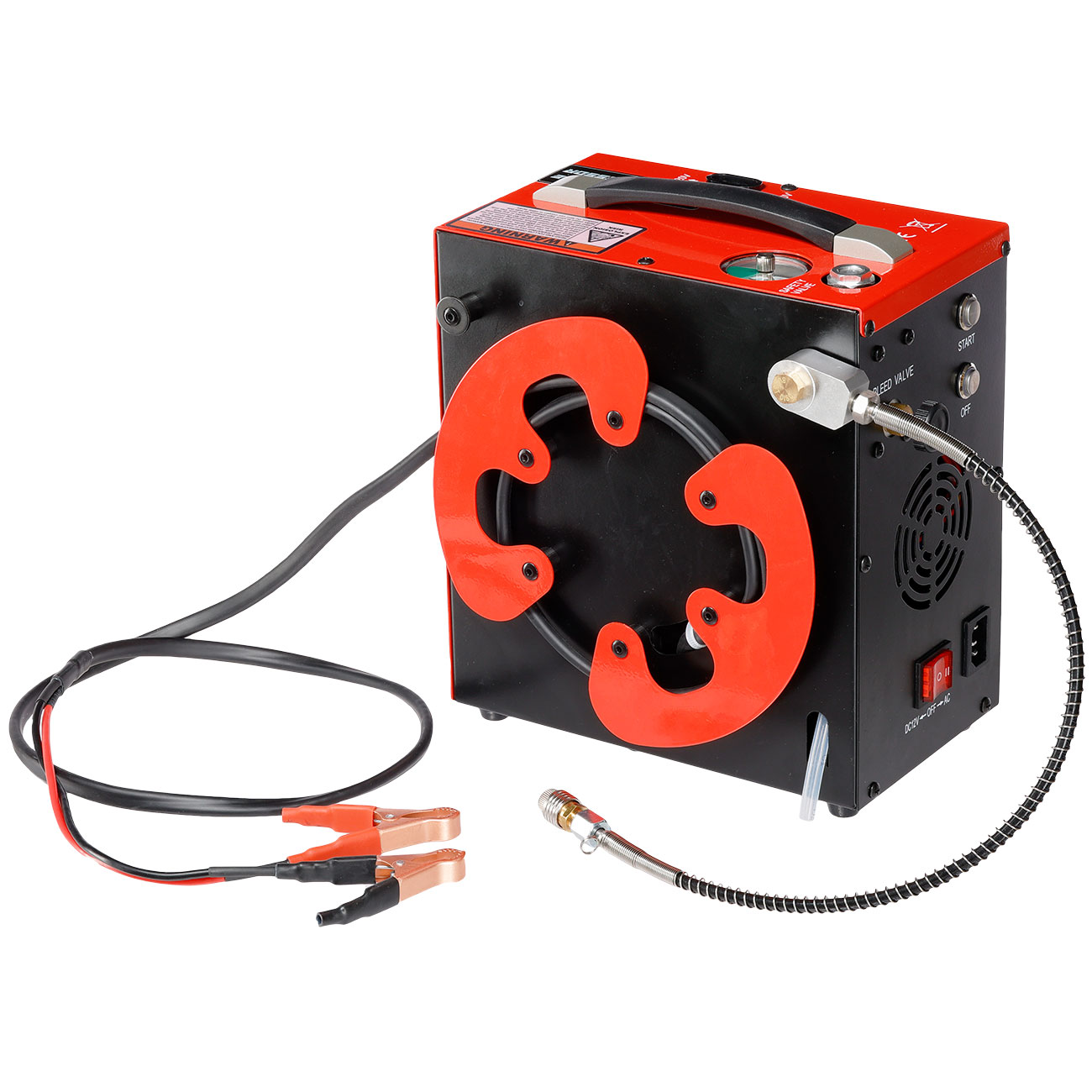 Gamo Kompressor fr Pressluftwaffen max. 320 bar 220V/12V rot inkl. Adapter Bild 3