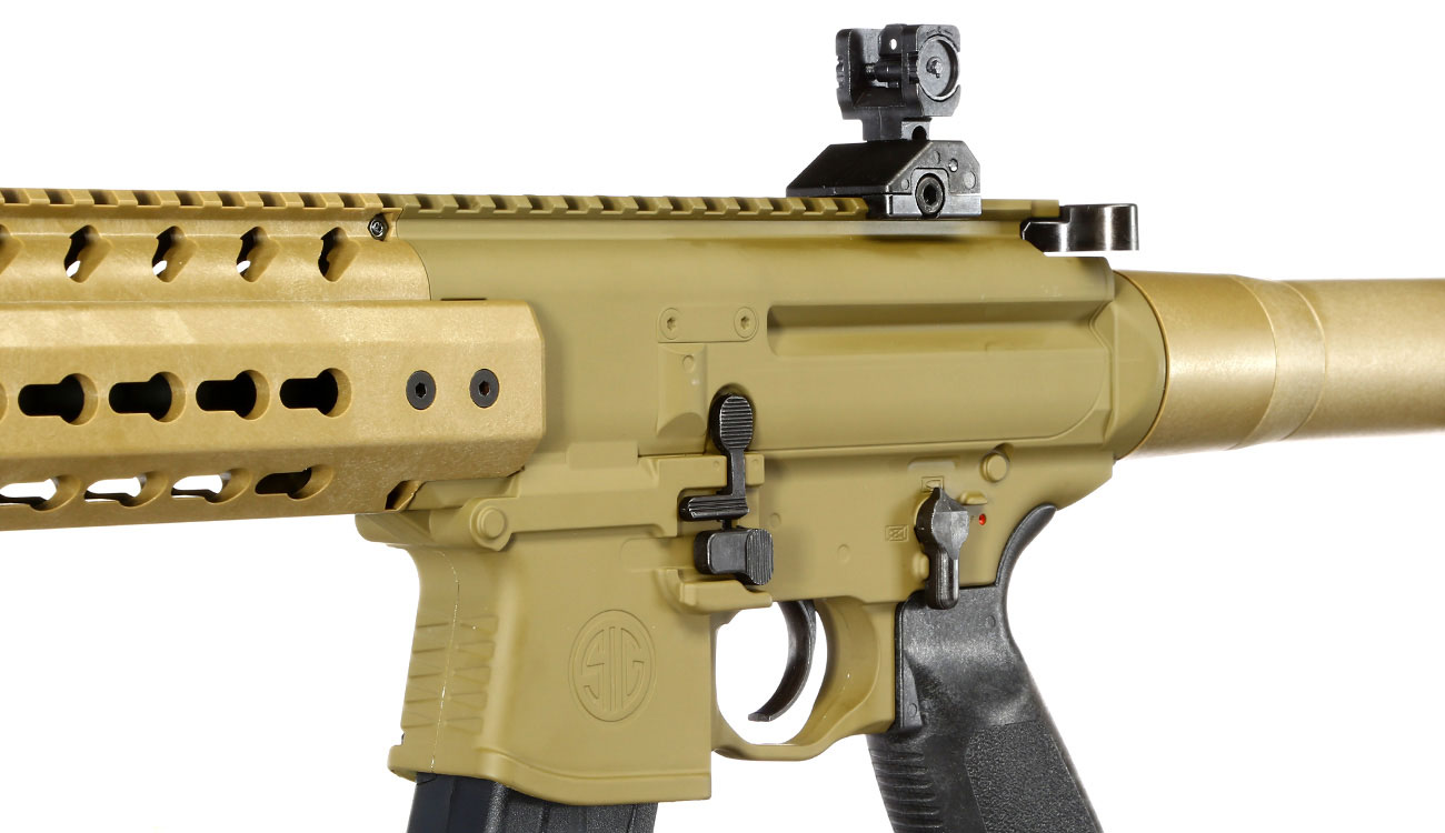 Sig Sauer MCX CO2 Luftgewehr Set 4,5 mm  mit 5 x 88 g CO2 Kartuschen, 3 Dosen Max Tactical Diabolos Kal. 4,5mm Farbe FDE Bild 6