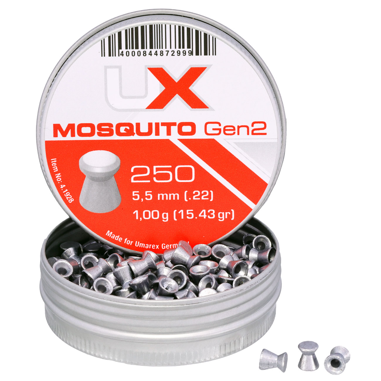 UX Flachkopf Diabolos Mosquito Gen2 Kal. 5,5mm 1,0g 250er Dose