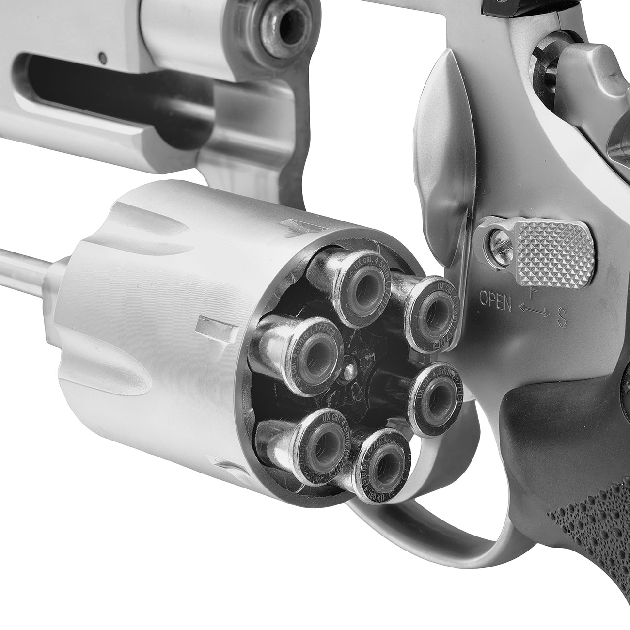 Smith & Wesson 629 Competitor 6 Zoll Vollmetall CO2 Revolver 4,5mm Diabolo silber/schwarz Bild 4