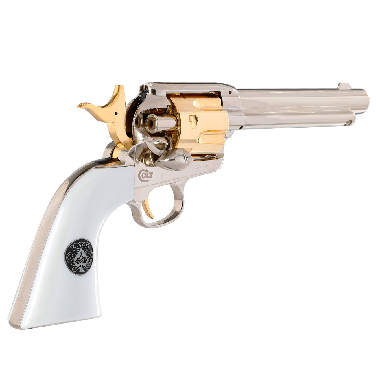 Colt Single Action Army .45 Smoke Wagon CO2-Revolver Kal. 4,5mm Diabolo silber/gold Limited Edition Bild 3