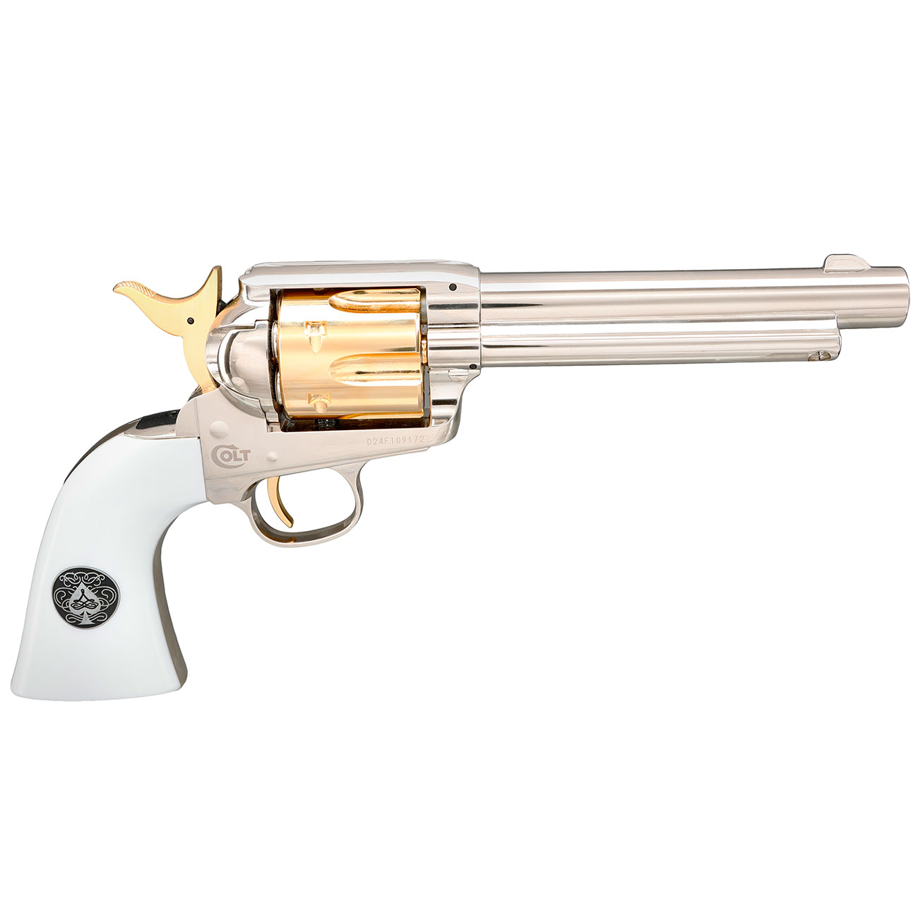 Colt Single Action Army .45 Smoke Wagon CO2-Revolver Kal. 4,5mm Diabolo silber/gold Limited Edition Bild 4