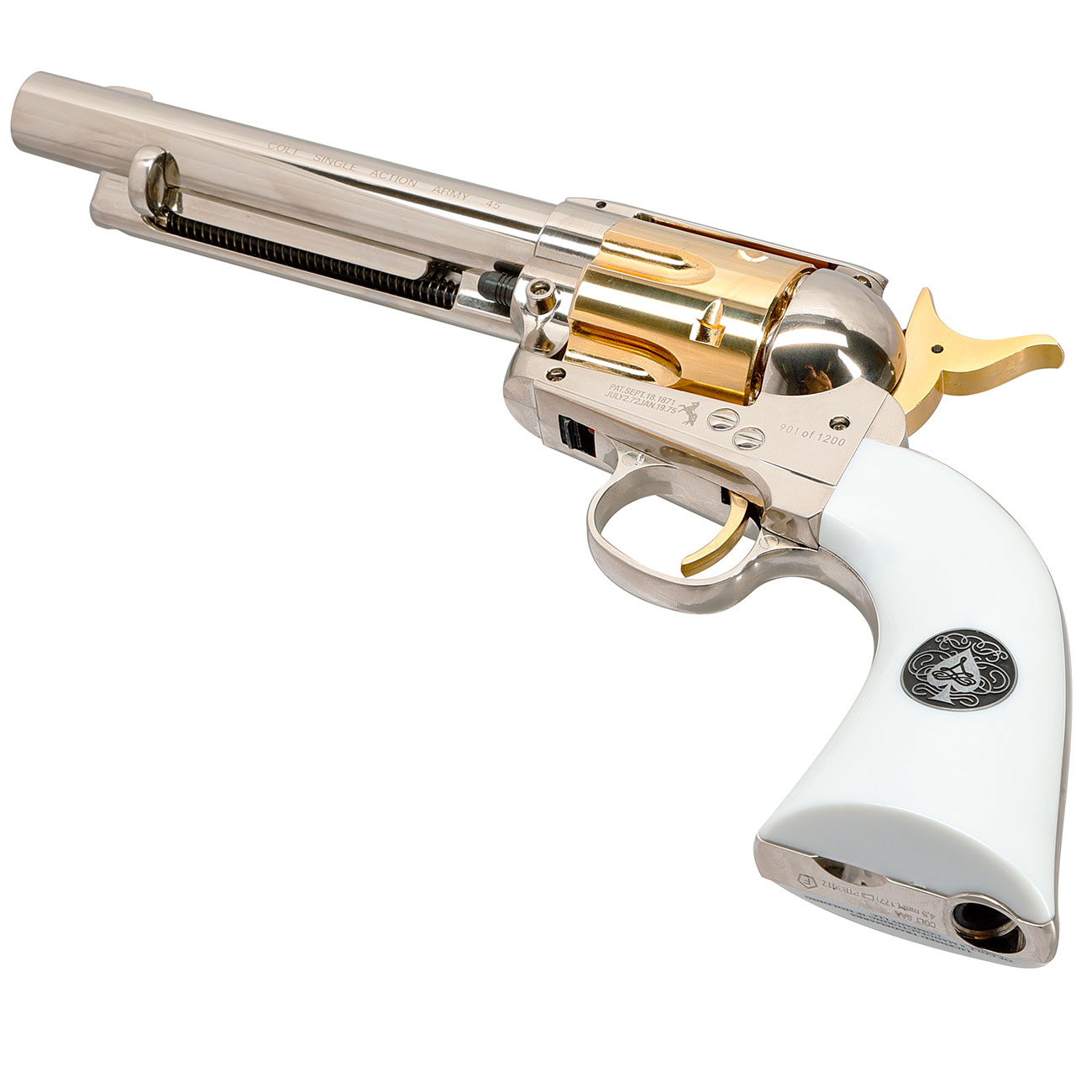 Colt Single Action Army .45 Smoke Wagon CO2-Revolver Kal. 4,5mm Diabolo silber/gold Limited Edition Bild 5