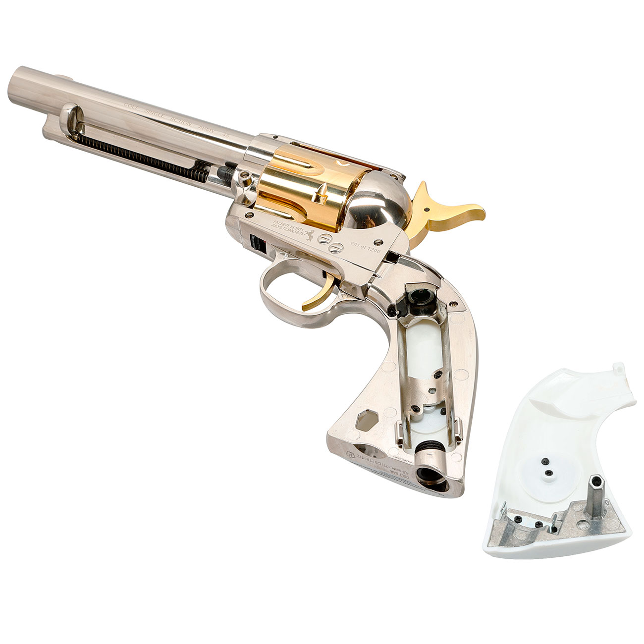 Colt Single Action Army .45 Smoke Wagon CO2-Revolver Kal. 4,5mm Diabolo silber/gold Limited Edition Bild 6