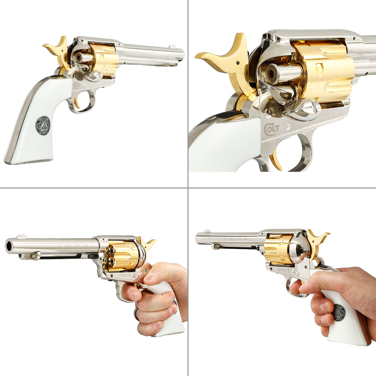 Colt Single Action Army .45 Smoke Wagon CO2-Revolver Kal. 4,5mm Diabolo silber/gold Limited Edition Bild 7