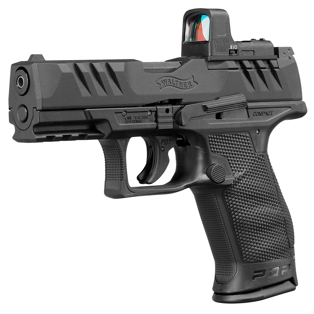 Walther PDP Compact 4 Set CO2 Luftpistole Kal. 4,5mm BB Blowback Metallschlitten schwarz inkl. RDS 8 Leuchtpunktzielgert Bild 1