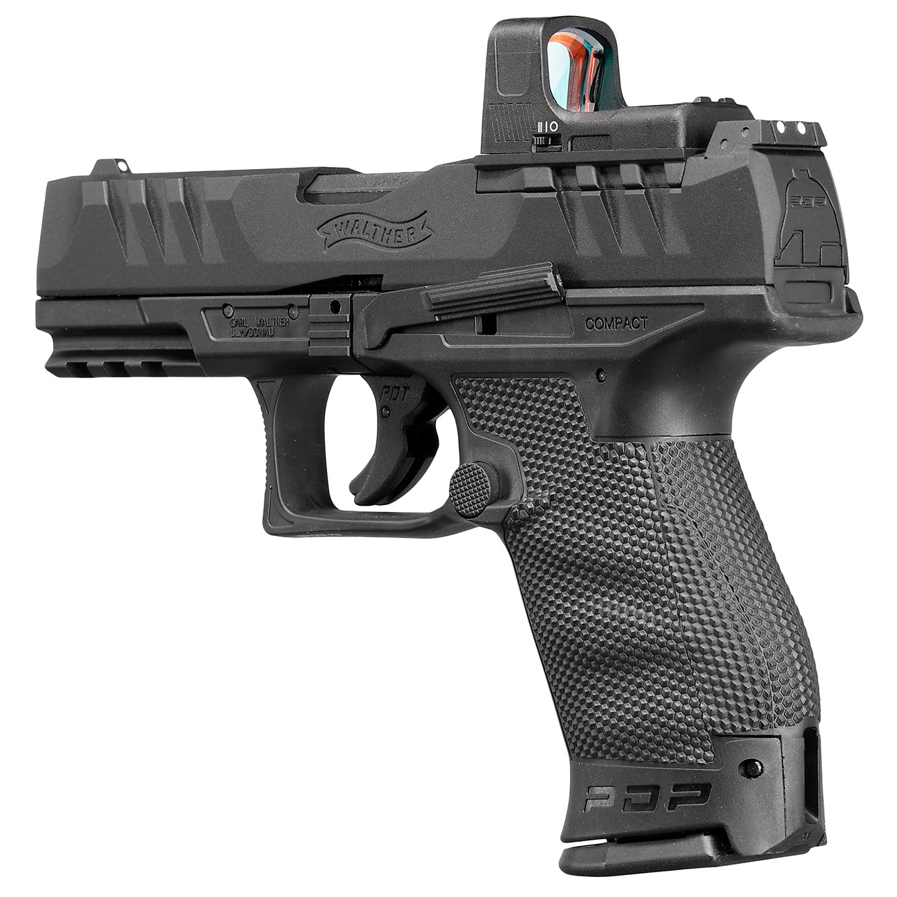 Walther PDP Compact 4 Set CO2 Luftpistole Kal. 4,5mm BB Blowback Metallschlitten schwarz inkl. RDS 8 Leuchtpunktzielgert Bild 2